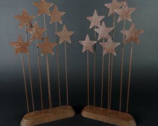 Lot of 2 Willow Tree Metal Star Backdrops