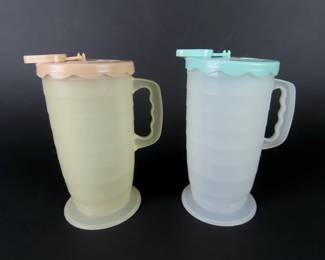 Lot of 2 Blisscraft of Hollywood Lidded Small Pitchers