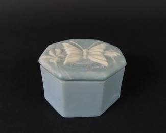 Vintage Robert Nemith Blue Soapstone Trinket Box