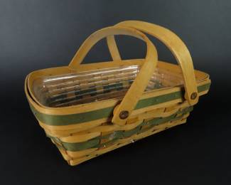 Longaberger Double Handled Gathering Basket with Liner