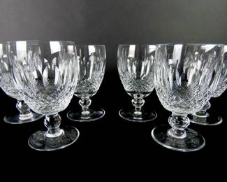 6 Waterford Crystal "Colleen Short Stem" Water Goblets
