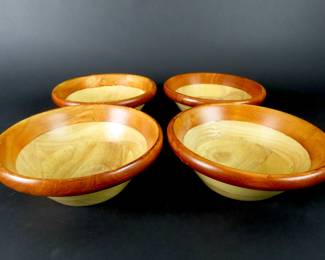 Lot of 4 Mountain Woods Wooden Bowls