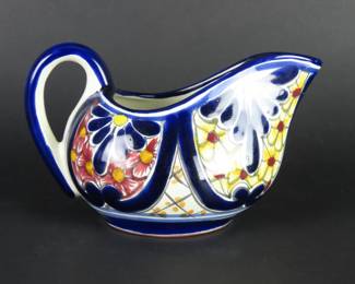 Lead Free Talavera Mexican Pottery Gravy Boat