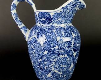 Pier 1 Blue & White Ceramic Pitcher