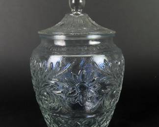 Vintage "Sandwich Clear" Cookie Jar with Lid by Anchor Hocking