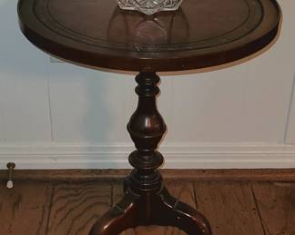 VINTAGE LEATHER TOP TABLE