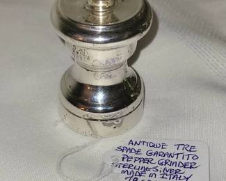 STERLING SILVER PEPPER GRINDER, ITALY