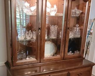 SPLENDID "LIGHTED" CHINA CABINET.  IN WONDERFUL CONDITION! 