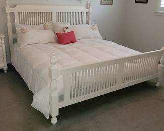 KING SIZE BED WITH A SEALY MATTRESS. NO BOX SPRING, SITS ON PLATFORM