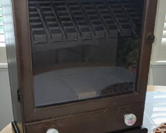 FLATWARE CHEST WITH GLASS DOOR