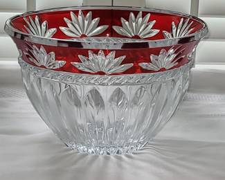 CORINTH RUBY RED CRYSTAL BOWL - MADE IN FRANCE