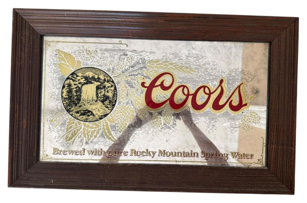 1976 Coors Framed Advertising Bar Mirror