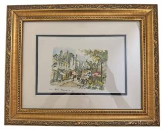 Gold Framed Paris Peace Dee Tertre Print