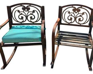 2 Metal Outdoor Rocking Chairs