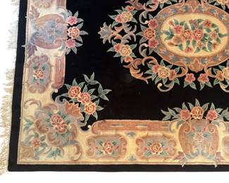 Vintage Floral Sculpted Wool Area Rug