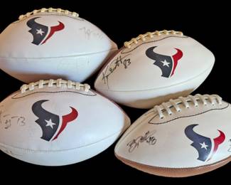 4 Houston Texans Signed Mini Footballs