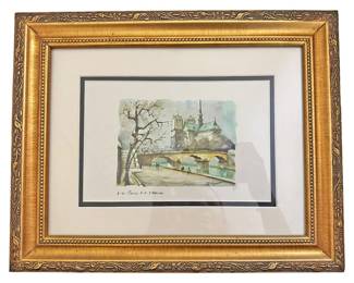 Gold Framed Number 4 Paris Notre Dame Print