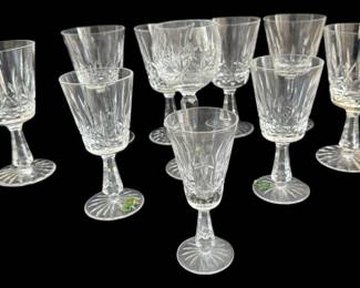 10 Waterford Crystal Glass Goblets