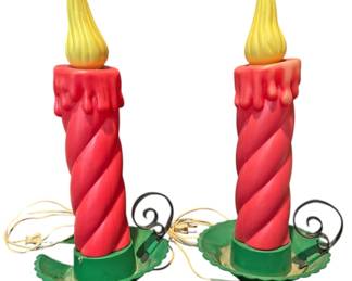 2 Beco Christmas Blow Mold Candles