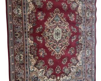 Belgium Woven Kerman Red Area Rug