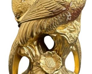 Gold Painted Fitz and Floyd Pheasant Statue