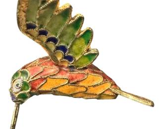 Cloisonne Enamel Hummingbird Figurine