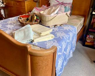 Art Deco Birdseye maple bed and dresser