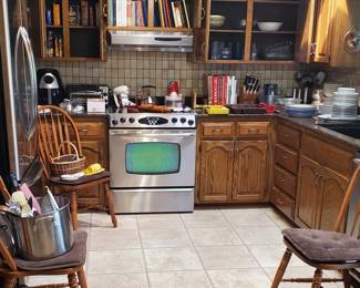 Dinnerware, cookware, utensils, small appliances, cookbooks, etc.