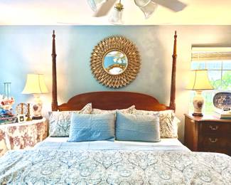 Amazing King size 4 poster rice bed. The mattress set is also for sale