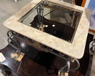 Beautiful Glass Marble End Table 28"w X 28"d X 21" T C2626. $40 You can purchase this item at the Tent sale at The Avant Garden located at 140 N 20th St in Ozark or call (417) 485-4857 to purchase over the phone.