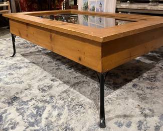 Great Condition Shadow Box Coffee Table 48"W X 32"D X 16"T C2401 $60. You can purchase this item at the Tent sale at The Avant Garden located at 140 N 20th St in Ozark or call (417) 485-4857 to purchase over the phone.