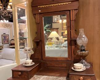 Antique Dresser w/ Mirror 39"W X 18"D X 88"T C2379 $100 You can purchase this item at the Tent sale at The Avant Garden located at 140 N 20th St in Ozark or call (417) 485-4857 to purchase over the phone.