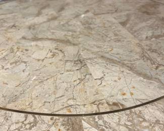 Beautiful Round Marble End Table 27" Round X 24" T C2536 $30. You can purchase this item at the Tent sale at The Avant Garden located at 140 N 20th St in Ozark or call (417) 485-4857 to purchase over the phone.