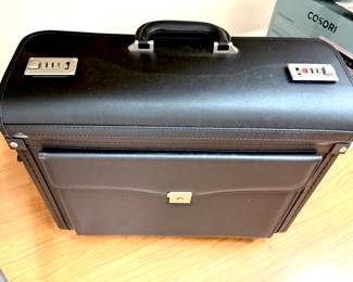 New leather, oversize rolling briefcase