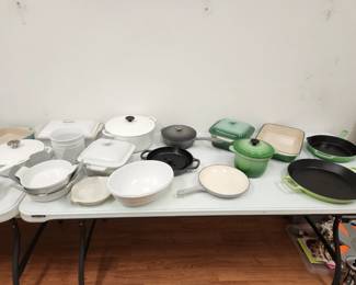 RARE green Le Cruset. Lots of white Le Cruset