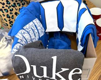 Multiple Duke t shirts and Paraphernalia