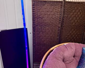 Beautiful room, screen, divider, oversize brand, new pop on chair, color, changing light