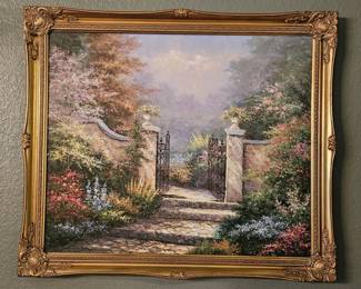 Victorian Garden after Original by Thomas Kinkade