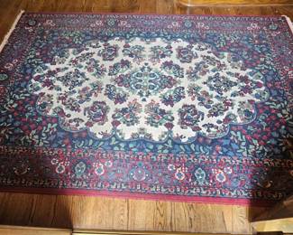 Red, Black, & Beige Oriental Area Rug is 63x95in