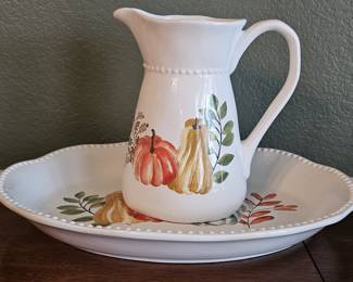 Harvest, Modern Farmhouse Pitcher & Platter