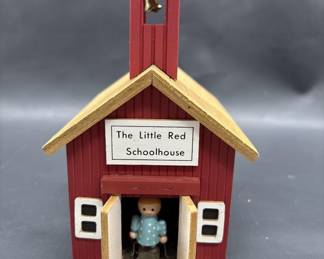 Wooden Little Red School House Music Box