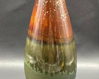 Studio Pottery Brown & Green 14in Vase