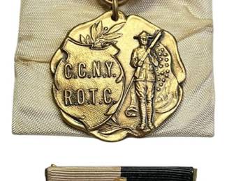 About 1940s CCNY ROTC Medal More
