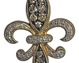 10 K Diamonds Fleur De Lis Pendant