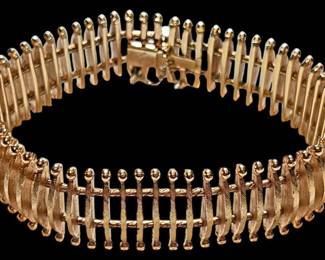 Trifari Modernist Gold Tone Bracelet