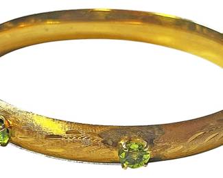 14K Peridot Hinged Bracelet