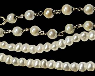 Two Faux Pearl Bracelets