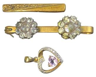 Sterling Pendant Gilt Brooch