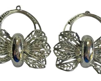Vintage Delicate Filigree Bow Pendants