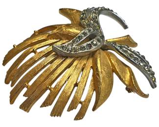 Dramatic Florenza Gold Tone Brooch